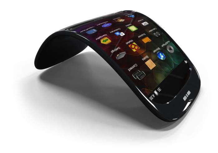 Premium AI Image | Innovative foldable smartphone with flexible displ ... Flagship mobile gadgets with foldable display
